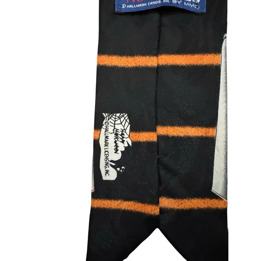 Hallmark Novel Ties Halloween Skeleton Pumpkin Jack O Lantern Vintage Necktie